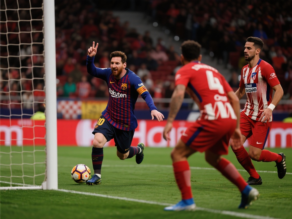 梅西三球定乾坤，巴萨力克马竞紧追皇马